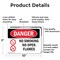 Signmission No Smoking No Open Flames Danger Sign, Aluminum, 10in W x 7in L, 2PK OS-2PACK-DS-A-710-L-1491 - alternate 4